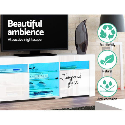 Artiss Entertainment Unit TV Cabinet LED 180cm White Bobi Furniture Kings Warehouse