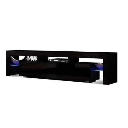 Artiss Entertainment Unit TV Cabinet LED 189cm Black Elo Furniture Kings Warehouse