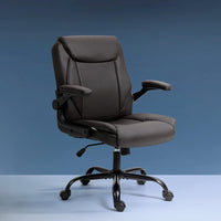 Artiss Executive Office Chair Mid Back Brwon Furniture Kings Warehouse