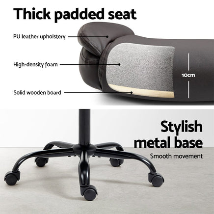 Artiss Executive Office Chair Mid Back Brwon Furniture Kings Warehouse