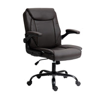 Artiss Executive Office Chair Mid Back Brwon Furniture Kings Warehouse