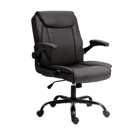 Artiss Executive Office Chair Mid Back Brwon Furniture Kings Warehouse