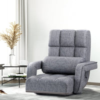 Artiss Floor Chair Lounge Sofa Swivel Grey Furniture Kings Warehouse