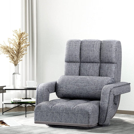 Artiss Floor Chair Lounge Sofa Swivel Grey Furniture Kings Warehouse