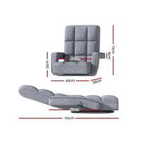 Artiss Floor Chair Lounge Sofa Swivel Grey Furniture Kings Warehouse