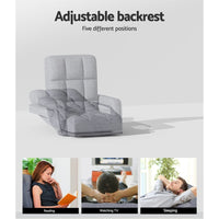 Artiss Floor Chair Lounge Sofa Swivel Grey Furniture Kings Warehouse