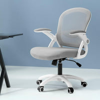 Artiss Mesh Office Chair Mid Back Grey Furniture Kings Warehouse