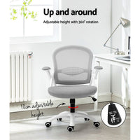 Artiss Mesh Office Chair Mid Back Grey Furniture Kings Warehouse