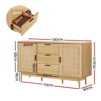 Artiss Rattan Buffet Sideboard - BRIONY Oak Furniture Kings Warehouse
