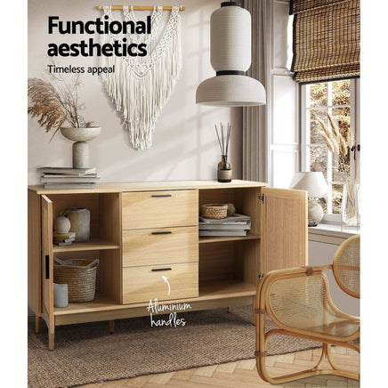 Artiss Rattan Buffet Sideboard - BRIONY Oak Furniture Kings Warehouse