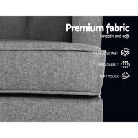 Artiss Rocking Chair Armchair Linen Fabric Grey Gaia Furniture Kings Warehouse