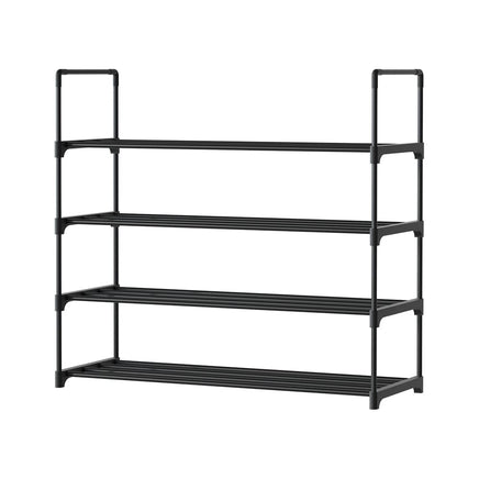Artiss Shoe Rack 4-tier 16 Pairs Stackable Black Furniture Kings Warehouse