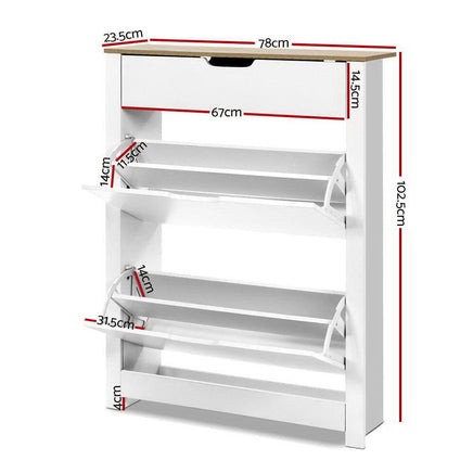 Artiss Shoe Rack Cabinet 16 Pairs White Ana Furniture Kings Warehouse