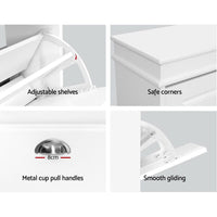 Artiss Shoe Rack Cabinet 18 Pairs 3-tier White Sena Furniture Kings Warehouse