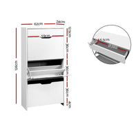 Artiss Shoe Rack Cabinet 24 Pairs White Luna Furniture Kings Warehouse