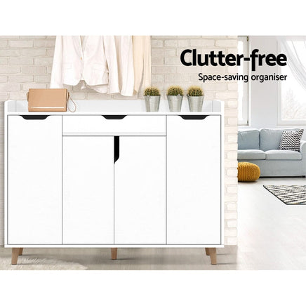 Artiss Shoe Rack Cabinet 26 Pairs Adjustable White Cissy Furniture Kings Warehouse