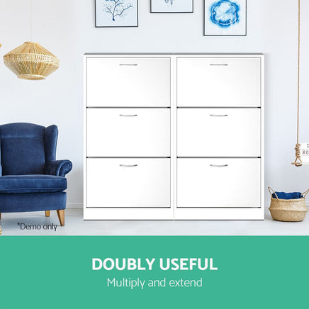 Artiss Shoe Rack Cabinet 36 Pairs Adjustable Shelves Ivy Furniture Kings Warehouse