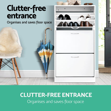 Artiss Shoe Rack Cabinet 36 Pairs Adjustable Shelves Ivy Furniture Kings Warehouse