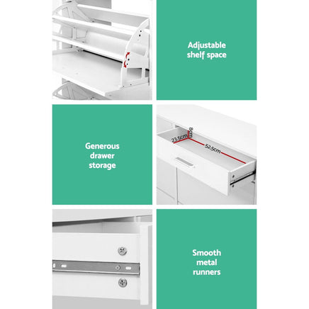 Artiss Shoe Rack Cabinet 36 Pairs Adjustable Shelves White Sara Furniture Kings Warehouse