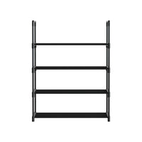 Artiss Shoe Rack Cabinet Stackable 4-tier 12 Pairs Black Furniture Kings Warehouse