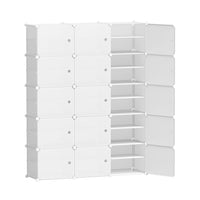 Artiss Shoe Rack Storage Cabinet DIY 15 Storage Cube Stackable White Furniture Kings Warehouse
