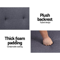 Artiss Sofa Bed 175CM Dark Grey Fabric Furniture Kings Warehouse