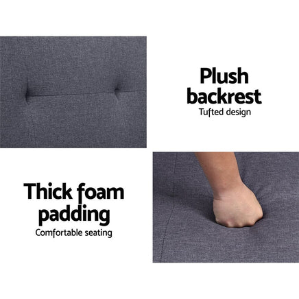 Artiss Sofa Bed 175CM Dark Grey Fabric Furniture Kings Warehouse