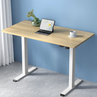 Artiss Standing Desk Motorised Sit Stand Desks White Oak 120CM Furniture Kings Warehouse