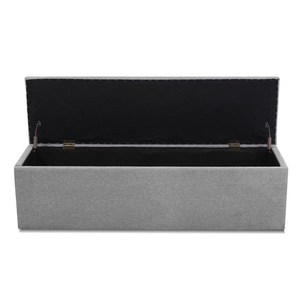Artiss Storage Ottoman Blanket Box 140cm Linen Grey Furniture Kings Warehouse