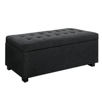 Artiss Storage Ottoman Blanket Box 97cm Linen Charcoal Furniture Kings Warehouse