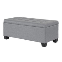 Artiss Storage Ottoman Blanket Box 97cm Linen Grey Furniture Kings Warehouse