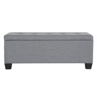 Artiss Storage Ottoman Blanket Box 97cm Linen Grey Furniture Kings Warehouse