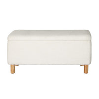 Artiss Storage Ottoman Blanket Box 99cm Teddy Fabric White Furniture Kings Warehouse