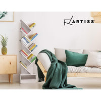 Artiss Tree Bookshelf 9 Tiers - ECHO White Furniture Kings Warehouse