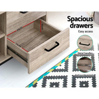 Artiss TV Cabinet Entertainment Unit 132cm Pine Tania Furniture Kings Warehouse