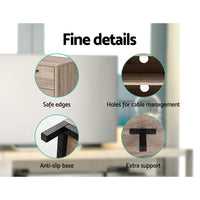 Artiss TV Cabinet Entertainment Unit 132cm Pine Tania Furniture Kings Warehouse