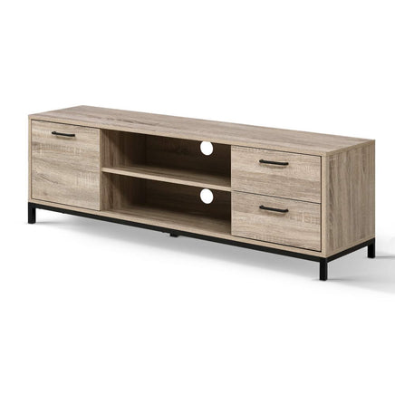 Artiss TV Cabinet Entertainment Unit 132cm Pine Tania Furniture Kings Warehouse