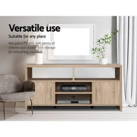 Artiss TV Cabinet Entertainment Unit 140cm Oak Ken Furniture Kings Warehouse