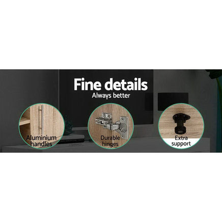 Artiss TV Cabinet Entertainment Unit 140cm Oak Ken Furniture Kings Warehouse