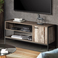 Artiss TV Cabinet Entertainment Unit Stand Storage Wood Industrial Rustic 124cm Furniture Kings Warehouse