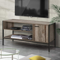 Artiss TV Cabinet Entertainment Unit Stand Storage Wood Industrial Rustic 124cm Furniture Kings Warehouse