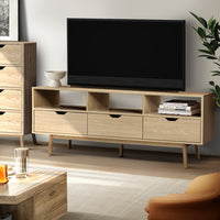 Artiss Wooden Scandinavian Entertainment Unit - Natural Furniture Kings Warehouse