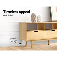 Artiss Wooden Scandinavian Entertainment Unit - Natural Furniture Kings Warehouse