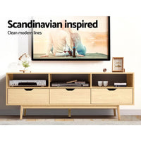 Artiss Wooden Scandinavian Entertainment Unit - Natural Furniture Kings Warehouse
