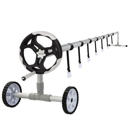 AURELAQUA Swimming Pool Roller Cover Reel Adjustable Solar Wheels Thermal 5.7m Home & Garden Kings Warehouse