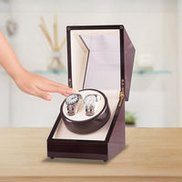 Automatic Dual Watch Winder Wood Display Box Case Motor Rotation Storage Home & Garden Kings Warehouse