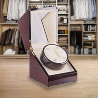 Automatic Dual Watch Winder Wood Display Box Case Motor Rotation Storage Home & Garden Kings Warehouse