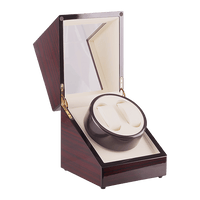 Automatic Dual Watch Winder Wood Display Box Case Motor Rotation Storage Home & Garden Kings Warehouse