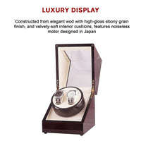 Automatic Dual Watch Winder Wood Display Box Case Motor Rotation Storage Home & Garden Kings Warehouse