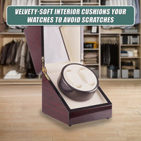 Automatic Dual Watch Winder Wood Display Box Case Motor Rotation Storage Home & Garden Kings Warehouse